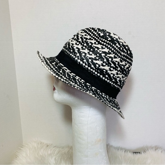 Black and White Woman's Woven Cowgirl Hat - Picture 3 of 5